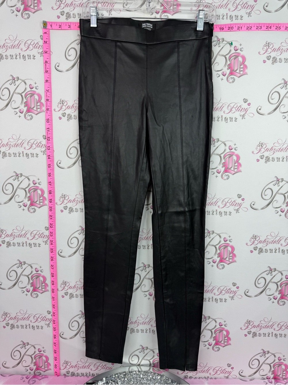 Zara leggings shiny Black Faux Leather Leggings